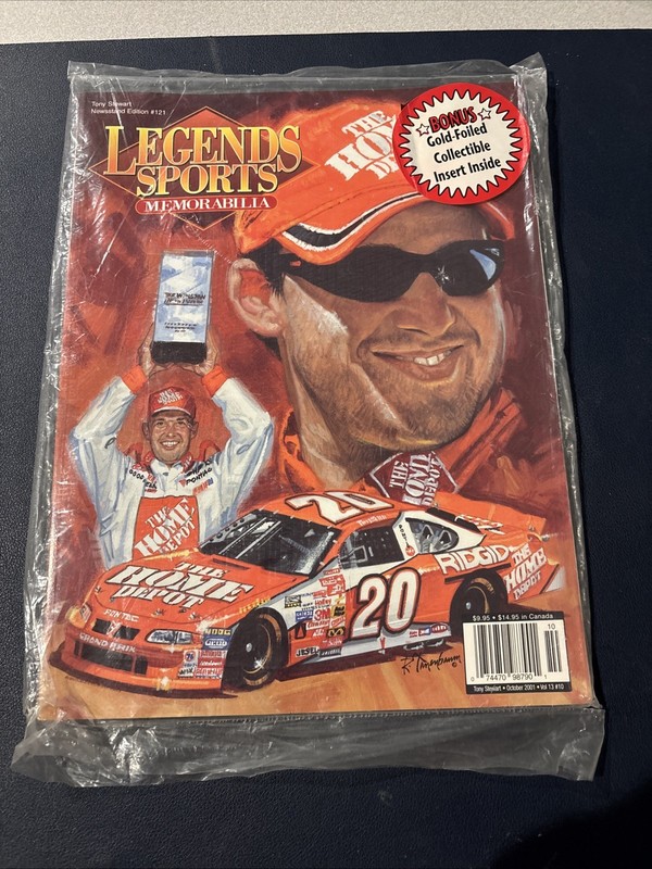 Legends Sports Memorabilia Tony Stewart Special Gold-Foiled Collectible Inside