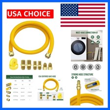 48" Flex Gas Line, Gas Dryer Connector Kit, Stove/Water Heater/Dryer Gas Line...