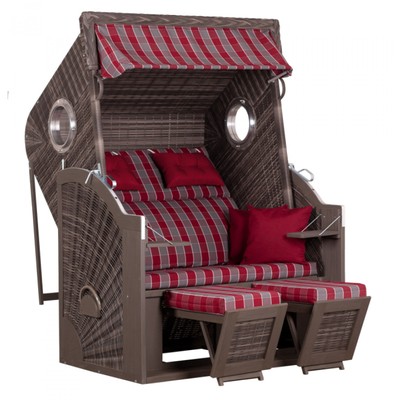 deVries Strandkorb ''deVries PURE  CLIFF XL SUN'' PE st. grey Des. 472, 