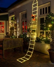LED Christmas Lights - 10ft Christmas Decorative Ladder Lights with Santa Claus