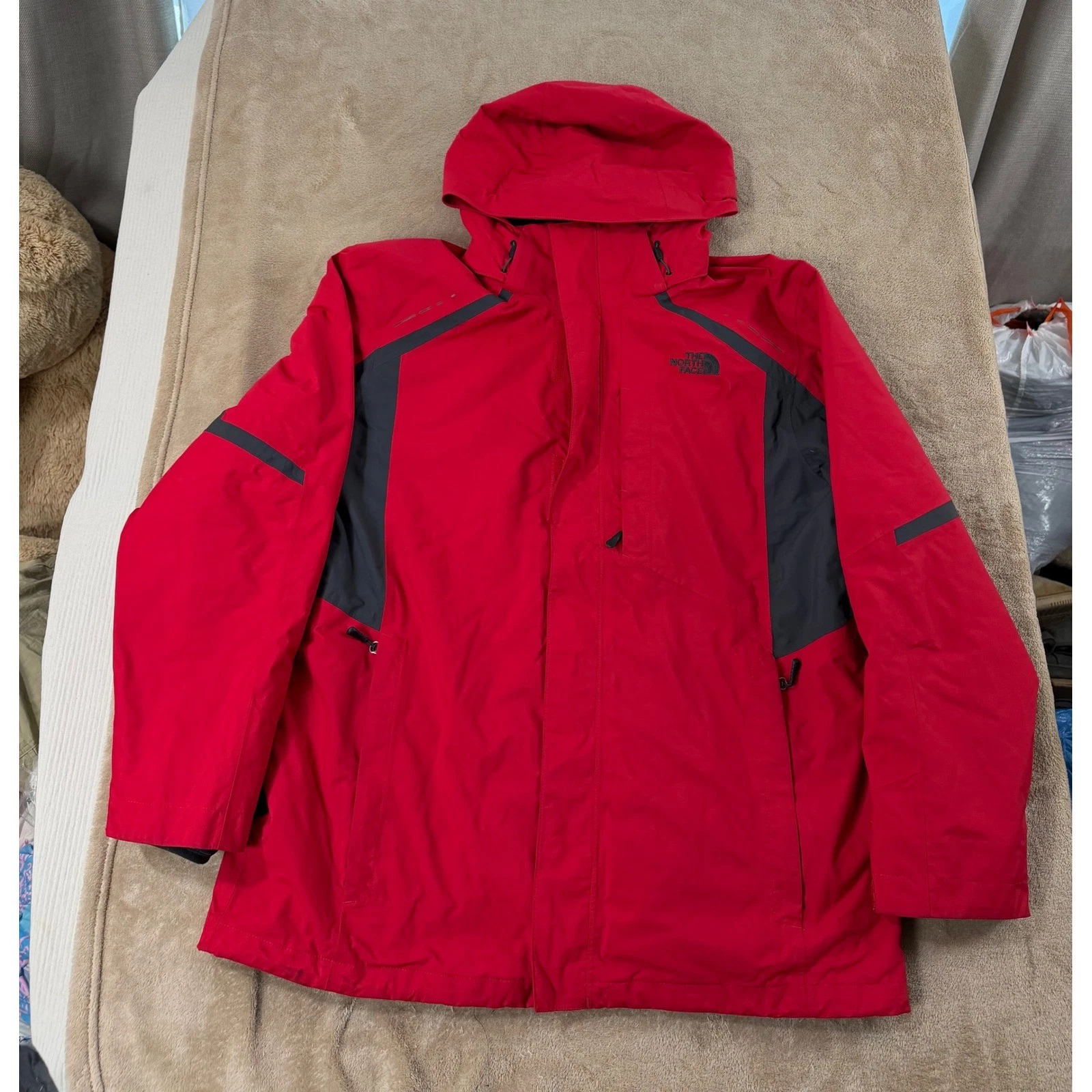 The North Face Hyvent Snow Jacket Mens XL Hooded Snowboard Coat Powder Skort EUC