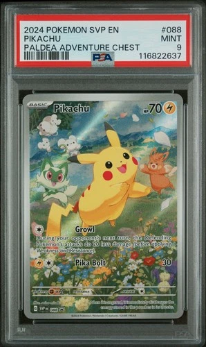 2024 POKEMON SVP EN-SV BLACK STAR PROMO PALDEA ADVENTURE CHEST PIKACHU PSA 9