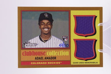 2025 Topps Heritage Adael Amador Clubhouse Collection Dual Relic Gold 47/50 SP