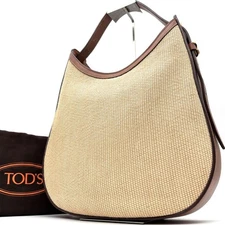 Tod's Oboe T Timeless One Shoulder Bag Ladies' Raffia Authentic With Used TETT-0