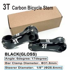 3T Road Bike Stem Carbon Fiber Mtb Handlebar Stem Angle 6/17  Degree 28.6mm Part