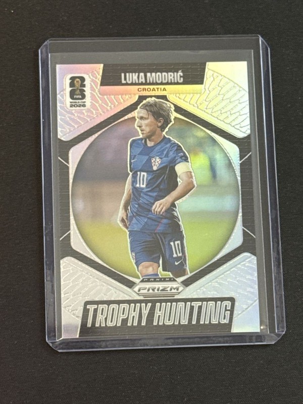 Luka Modric 2026 Panini Prizm World Cup #8 Trophy Hunting Silver Prizm