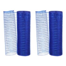 2 Pcs Decorative Mesh Ribbon, 10" x 10 Yard Mesh Ribbon Roll, Dark Blue