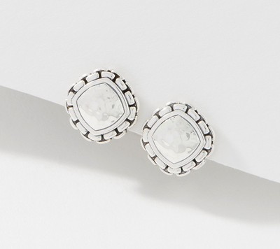 JAI Sterlingsilber gehämmert Knopf Ohrringe, 1/2''