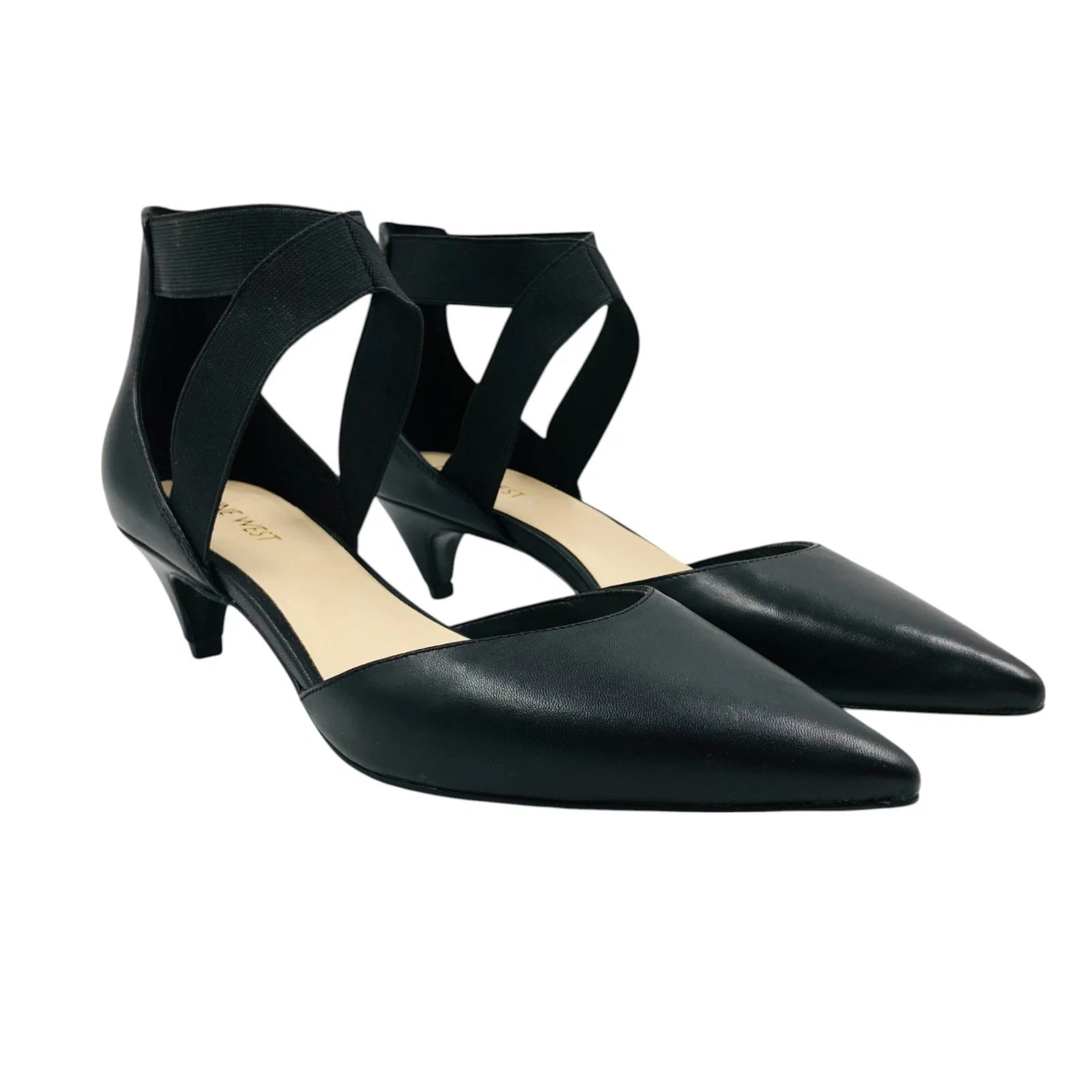 Nine West Tazz – Scarpe Décolleté Donna Con Punta Affusolata E Catena, Colore Beige