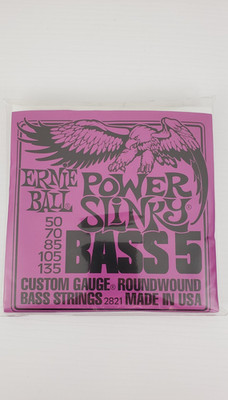 Ernie Ball 2821 Power-Slinky 5-String Electric Bass Guitar 50-135 Strings