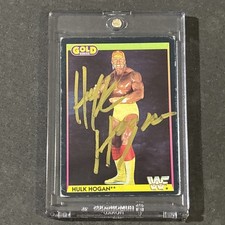 HULK HOGAN 1992 MERLIN GOLD WWF WRESTLING SIGNED AUTOGRAPHED CARD