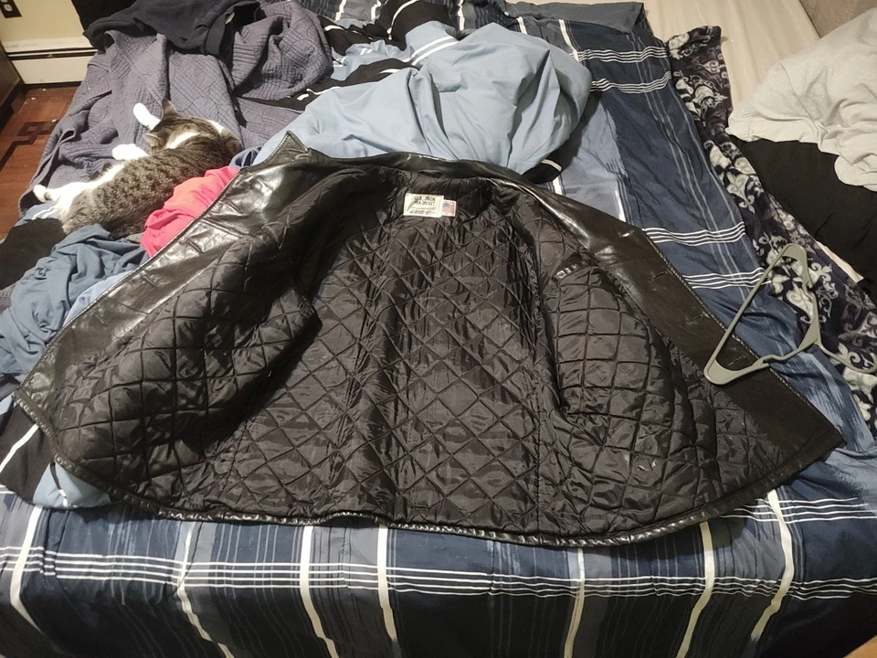 Abrigo Schott Cuero Negro Guisante 740N Hecho en EE. UU. Talla 50 Para Hombre Foto 3 de 4