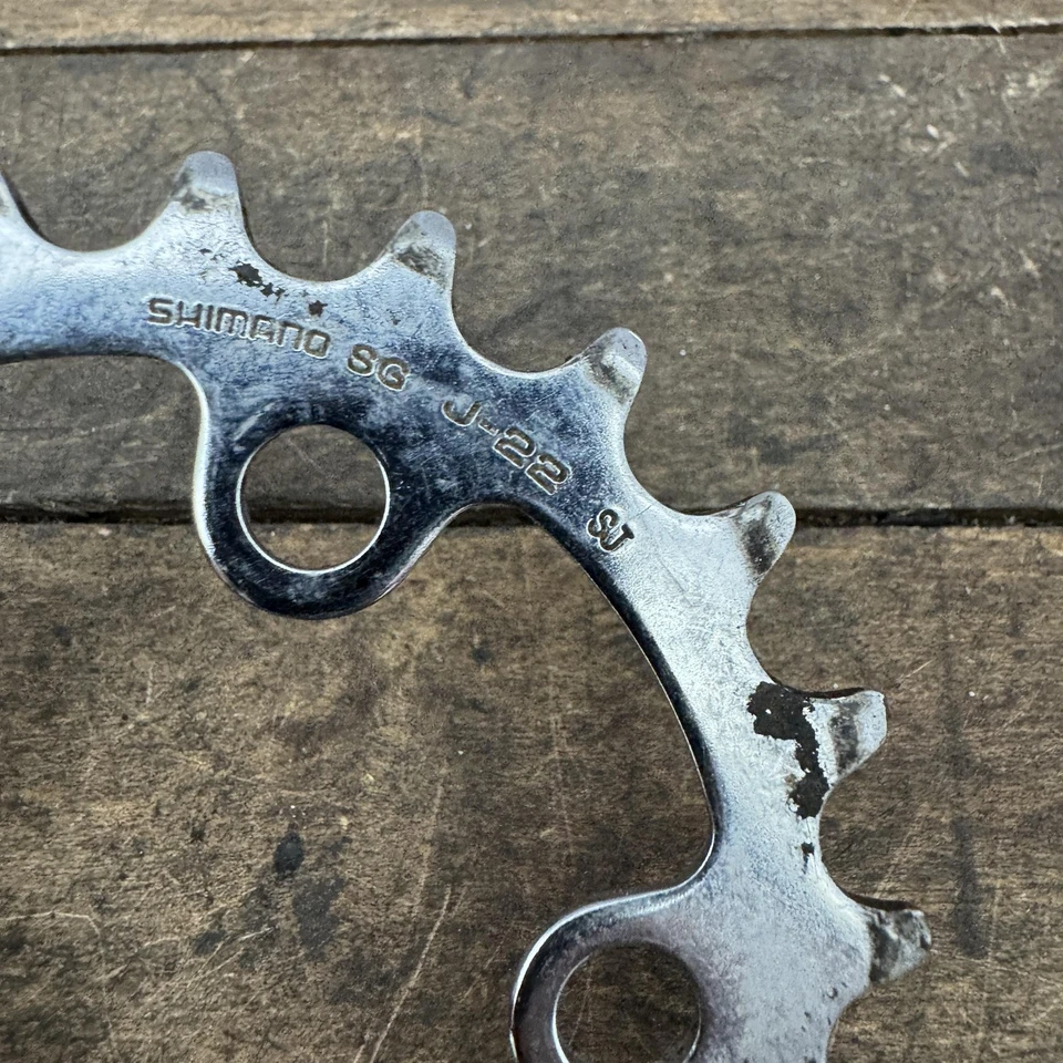 Plato vintage Shimano SG 22 dientes 22t 58 BCD J-22 TB acero cromado abuela Foto 4 de 4