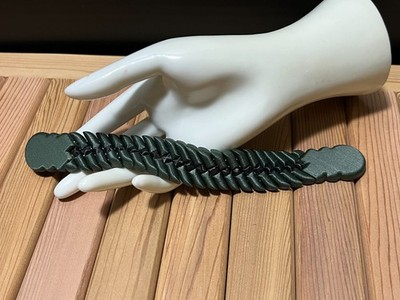Dark Green Snake Skin texture Chotki/Plastic/handmade 3Dprinted Size 22cm 35gram