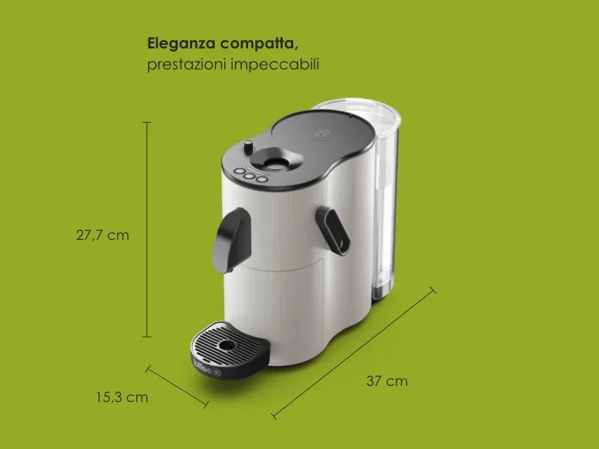 CoffeeB Horizon grigia - Macchina da Caffè Senza Capsule per Caffè Sostenibile foto 2
