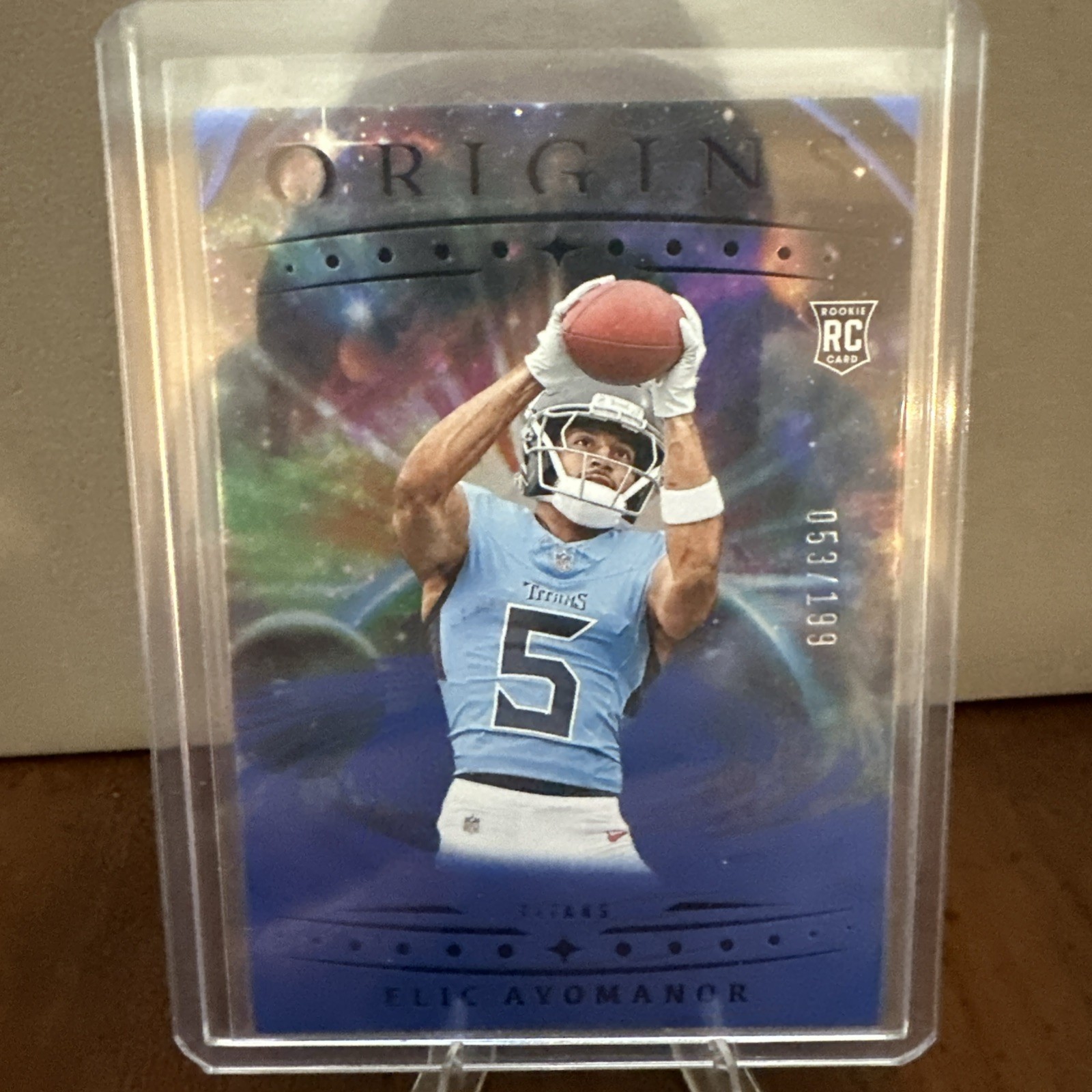 2025 Origins Elic Ayomanor /199 Titans Rookie #108 RC Blue