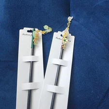2 Pcs Japanese Chinese Hair Stick Wood Chinese Flower Hairs Pins with Tassel Vin