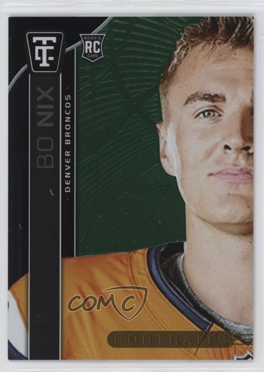 Bo Nix Panini Totally Certified Portraits #2 Mirror Neon Green