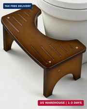 JACNITAD Bamboo Toilet Stool Squat Adult, Wood Squatting Potty for Adults, Dual