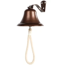 Hanging Dinner Chime Outdoor with Bracket Mount, Rope for Home, School, Copper