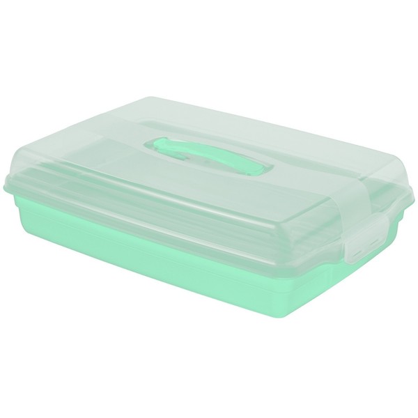 Kuchencontainer Kuchentransportbox Blau 30X45X11 Cm Aus Kunststoff Transportbox-image