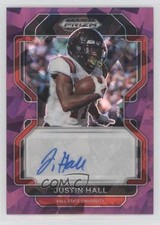 2023 Panini Prizm Draft Picks 2022 Update Purple Ice 80/99 Justin Hall Auto 1c6t