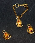 Vintage Barbie Doll Cleinman & Sons Jewelry set Necklace w/Pendant & Earrings