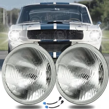 For Ford Mustang 1965-1973 7" Inch LED Headlights Round DOT Approved Hi/Lo Lamp