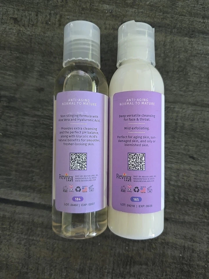 Juego de 2** Juego de limpiador facial y tónico con ácido glicólico Reviva Labs  Foto 2 de 4