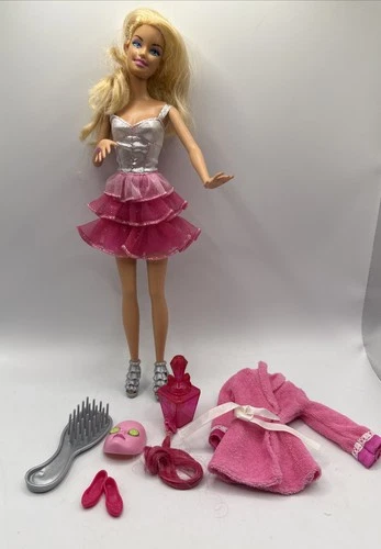 2012 Barbie Spa To Fab Color Change Nails Makeup  Silver Pink Accessories