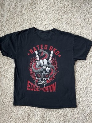 WWE WrestleMania 2020 Rated RKO Edge vs Orton Graphic T Shirt Black Mens Large