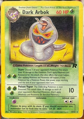 Dark Arbok 19/82 Non Holo Rare Team Rocket Vintage WOTC Pokemon MP  