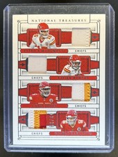 2025 National Treasures Patrick Mahomes Jones Karlaftis Xavier Worthy Patch #/99