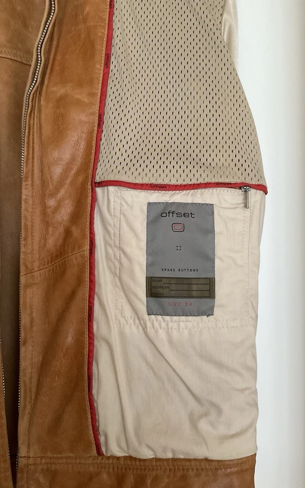 Offset Lederjacke Herren Cognac Braun￼Gr. 54 Echt Leder Top - Bild 4 von 4