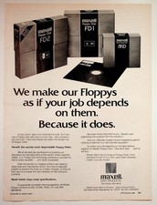 Maxell 1980 Vintage Print Advertisement Floppy Disk Data Products 8x11