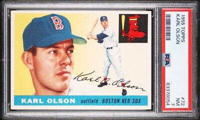 1955 Topps Baseball Card Karl Olson #72 Boston Red Sox PSA 7 | eBay