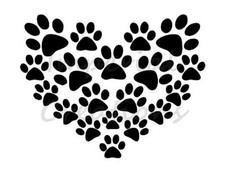 DOG PAW HEART Prints Love 8.5 x 11 Stencil Plastic Sheet NEW S22