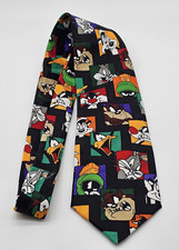 Looney Tunes Mania Men's Tie 56 X 4 Bugs Bunny Taz Daffy Vintage Necktie 1996