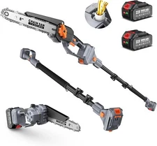 Cordless Pole Saw & 8" Mini Chainsaw 15Ft Max Reach Electric Pole Saw Trimming