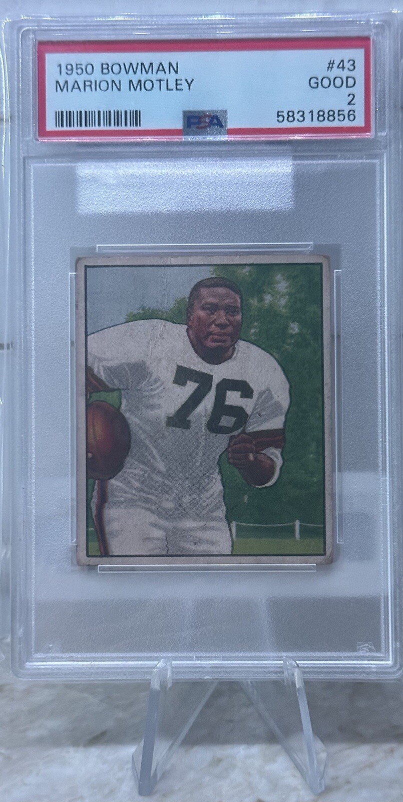 1950 Bowman #43 Marion Motley RC Rookie Card PSA 2 (GOOD) HOF !  🔥