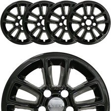 Fits Jeep Grand Cherokee Laredo 18-20 Black 17 Wheel Skins Hub Caps Rim Covers
