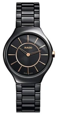 Rado True Thinline Black Ceramic Black Dial Quartz Womens Watch R27742152
