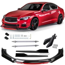 For INFINITI Q50 Q6O Q70  Front Bumper Lip Spoiler Diffuser+Side Skirts+Rear Lip