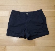 Women's Ann Taylor Loft Black Washed Twill 4" Shorts Size 6 Curvy