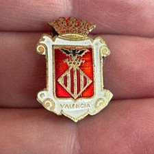 Vintage Valencia Coat of Arms Souvenir Lapel Pin Spain Travel Shield
