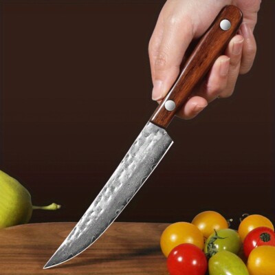 Damascus Steel fixed Blade small Knife Sharp boning knife Portable paring knife