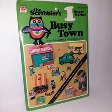 The Scribbler's Busy Town: SUPER MARKET #1 Easy to Assemble Punch-Out Play Set 