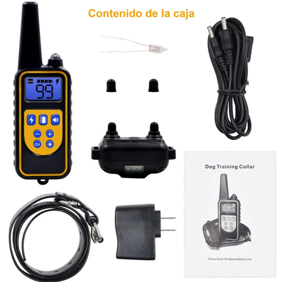 Collar de adiestramiento eléctrico para perro, mando impermeable, recargable - Imagen 3 de 4