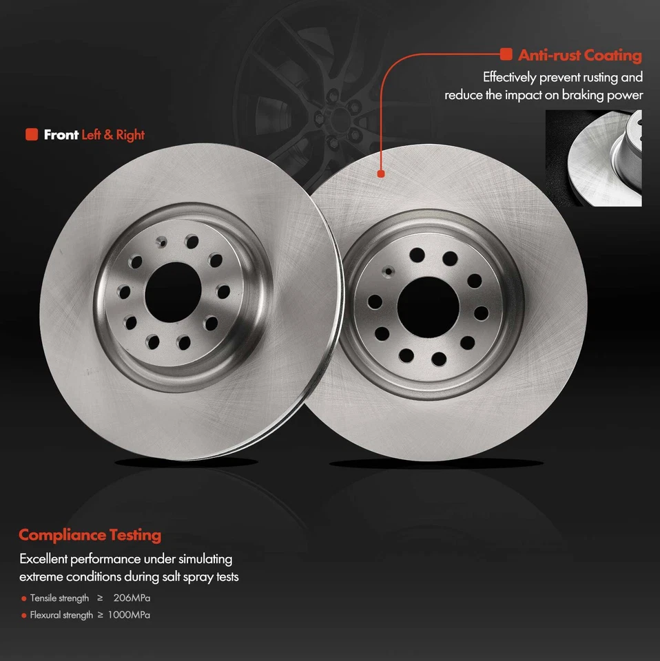Nuevos rotores de freno de disco delanteros izquierdo y derecho para Volkswagen Arteon CC Golf Audi Foto 2 de 4