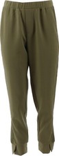 H Halston Ankle Pull-On Pants Tuxedo Panel Cactus Green 0 NWOT (243)